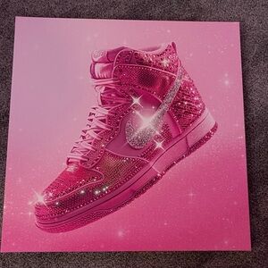 Pink High-Top Rhinestone Women's Sneaker